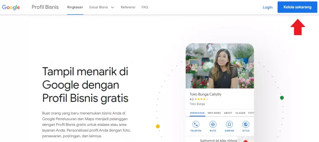 halaman website google business profile