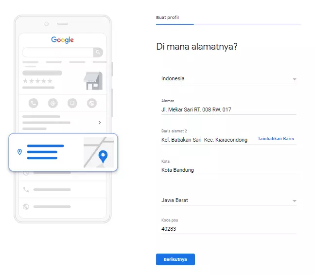 masukkan alamat bisnis ke google