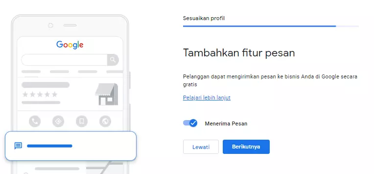 menambahkan fitur pesan di google business profile