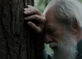 seorang lansia dengan rambut penuh uban